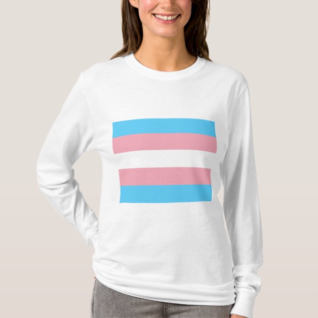 Camiseta Bandeira do Orgulho Trans (Orgulho Transgênero) (Frente)