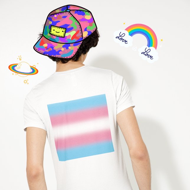 Camiseta Bandeira do Orgulho Transgênero Gradiente - Bandei (Criador carregado)