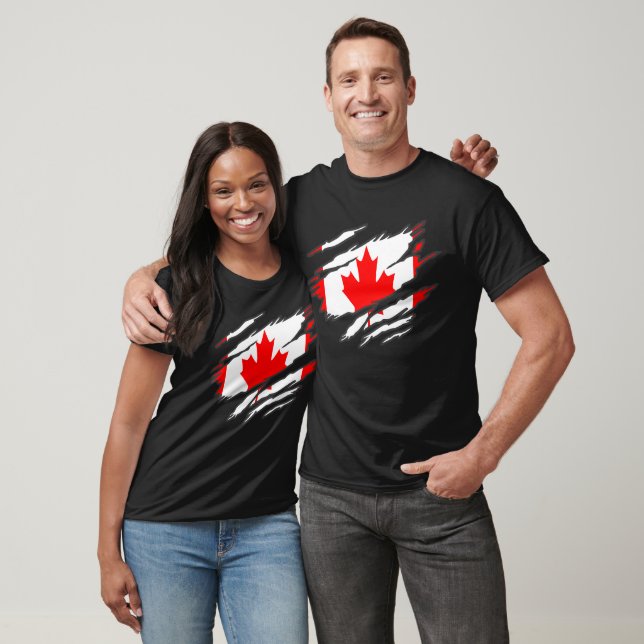 Camiseta bandeira do país arranhão Canadá (Unissex)