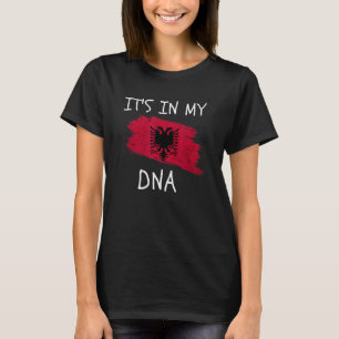 Camiseta Bandeira do País da Albânia Está no meu DNA Patrio