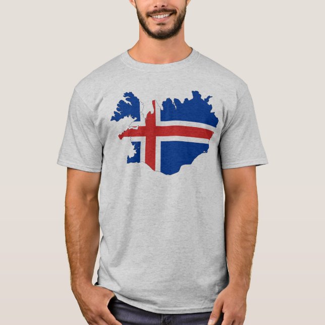 Camiseta bandeira do país da Islândia (Frente)