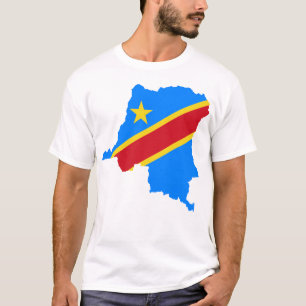 Camiseta Bandeira do País da República Democrática do Co