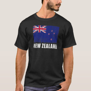 Camiseta Bandeira do País Grunge da Nova Zelândia Bandeira