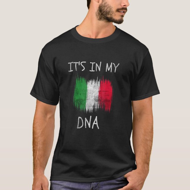 Camiseta Bandeira do País Patriótico Italiano Está no meu D (Frente)