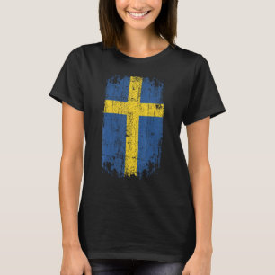 Camiseta Bandeira do País Sinalizador Souvenir Grunge Sueci