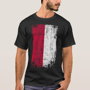 Camiseta Bandeira do País Souvenir Grunge Bandeira Indonési