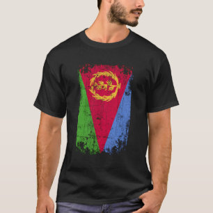 Camiseta Bandeira do País Souvenir Grunge Flag Eritreia