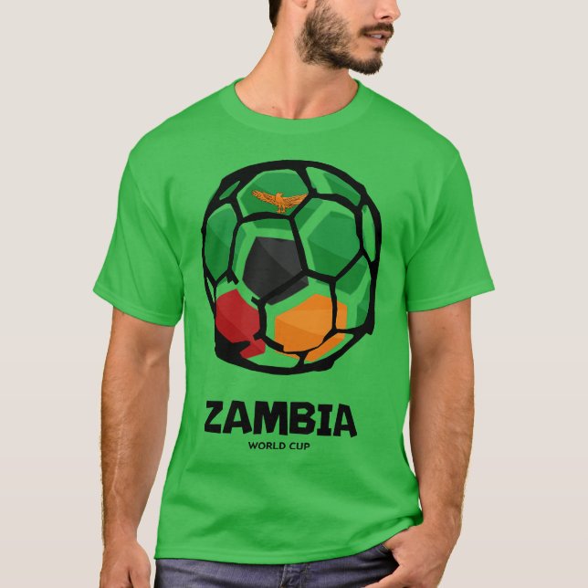 Camiseta Bandeira do País Zâmbia (Frente)