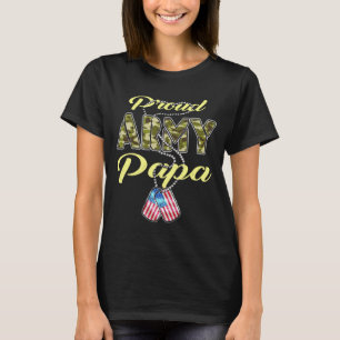 Camiseta Bandeira do Papai Exército Orgulhoso Camuflagem Pl