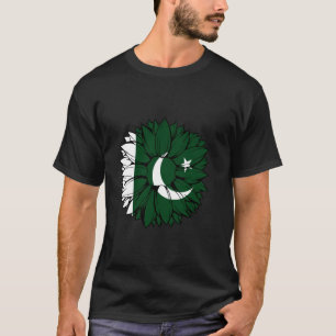 Camiseta Bandeira do Paquistão Girassol Orgulho Paquistanês