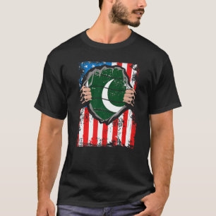 Camiseta Bandeira do Paquistão Patriota Crescido Americano