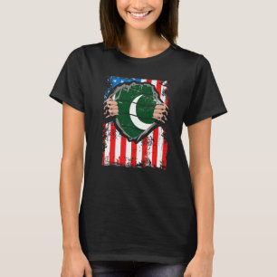 Camiseta Bandeira do Paquistão Patriota Crescido Americano