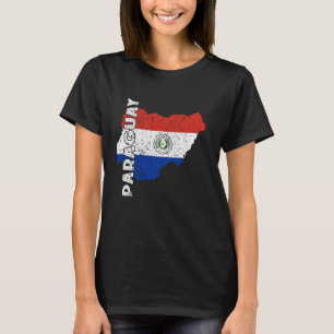 Camiseta Bandeira do Paraguai Mapa Orgulho Paraguaio Raiz P