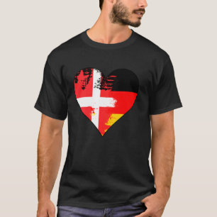 Camiseta Bandeira do Patrimônio Cardíaco Alemão e Dinamarqu