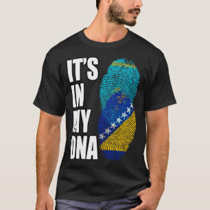 Camiseta Bandeira do Patrimônio de Mistura de DNA Bósnio e 