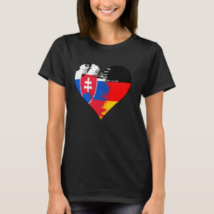 Camiseta Bandeira do Patrimônio do Coração Alemão e Eslovac