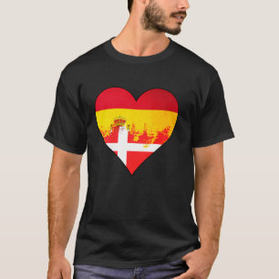 Camiseta Bandeira do Patrimônio do Coração da Espanha e Din