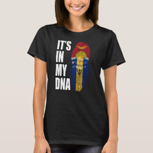 Camiseta Bandeira Do Patrimônio Do DNA Da Mistura Barbadian