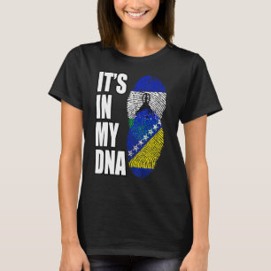 Camiseta Bandeira Do Patrimônio Do Dna Do Bósnio E Basotho
