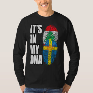 Camiseta Bandeira Do Patrimônio Do Dna Do Mix E Da Suécia