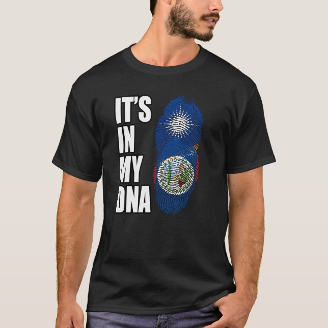 Camiseta Bandeira Do Patrimônio Do DNA Misturado Beliziano  (Frente)