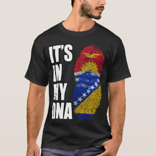 Camiseta Bandeira do Patrimônio do DNA Misturado Bósnio E Q