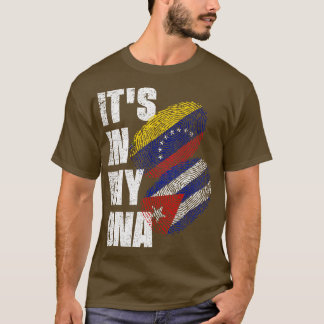 Camiseta Bandeira do Patrimônio do DNA Misturado Cubano E V