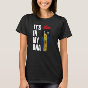 Camiseta Bandeira Do Patrimônio Do DNA Misturado Da Líbia