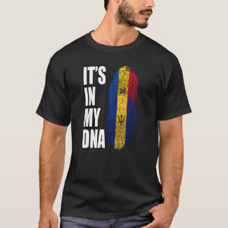 Camiseta Bandeira Do Patrimônio Do DNA Misturado De Barbadi
