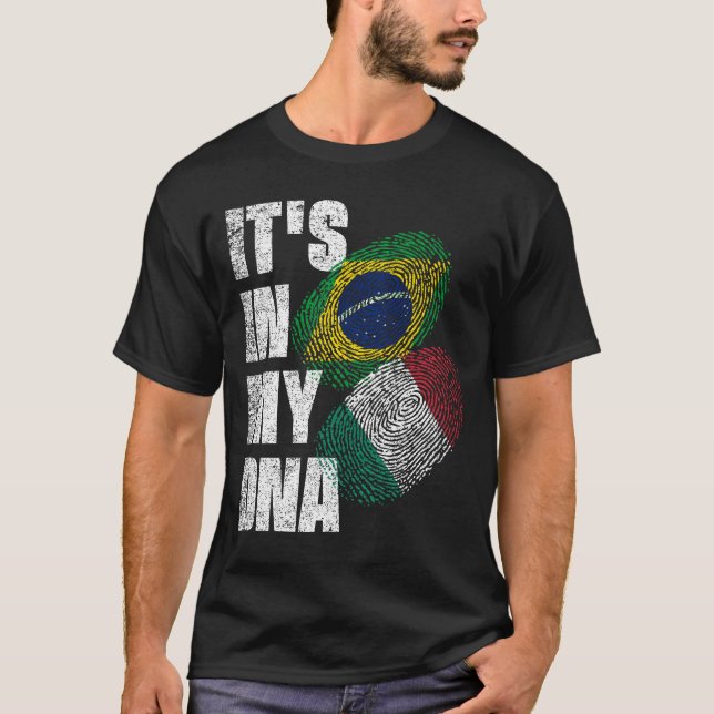 Camiseta Bandeira Do Patrimônio Do DNA Misturado Italiano E (Frente)