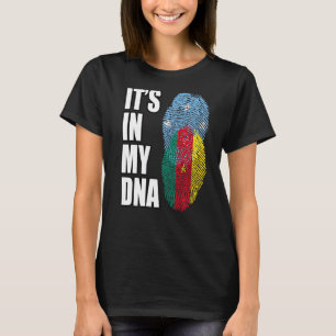 Camiseta Bandeira Do Patrimônio Do DNA Mix Da Camarões E Da