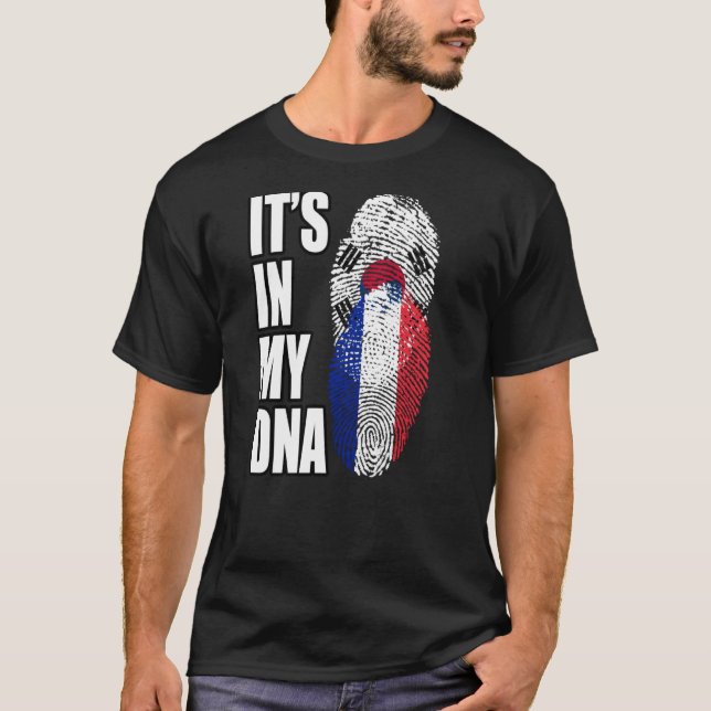 Camiseta Bandeira Do Patrimônio Do DNA Mix Da França E Da C (Frente)