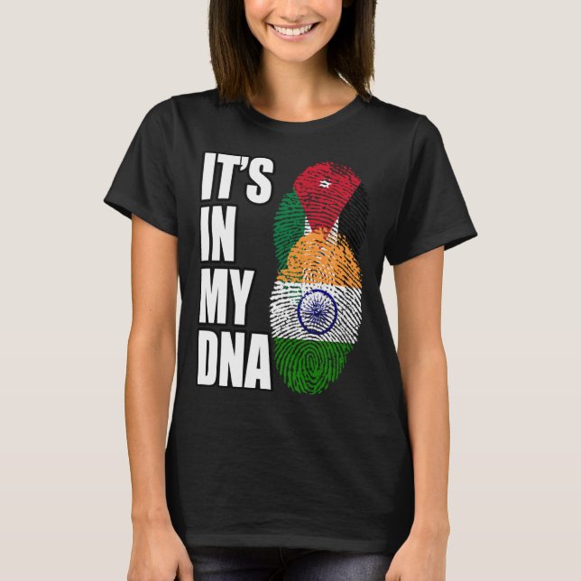 Camiseta Bandeira Do Patrimônio Do DNA Mix Da Jordânia E Da (Frente)
