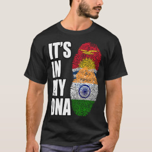 Camiseta Bandeira Do Patrimônio Do DNA Mix Indiano E Quirib
