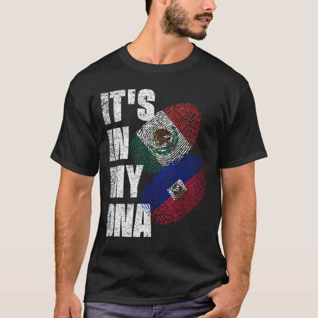 Camiseta Bandeira do Patrimônio do DNA Mix mexicano e haiti (Frente)
