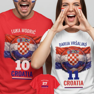 Camiseta Bandeira do Patrimônio do Futebol da Croácia Gráfi