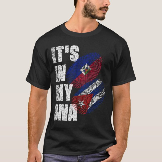 Camiseta Bandeira do Patrimônio Herança do DNA Mix Haitiano (Frente)