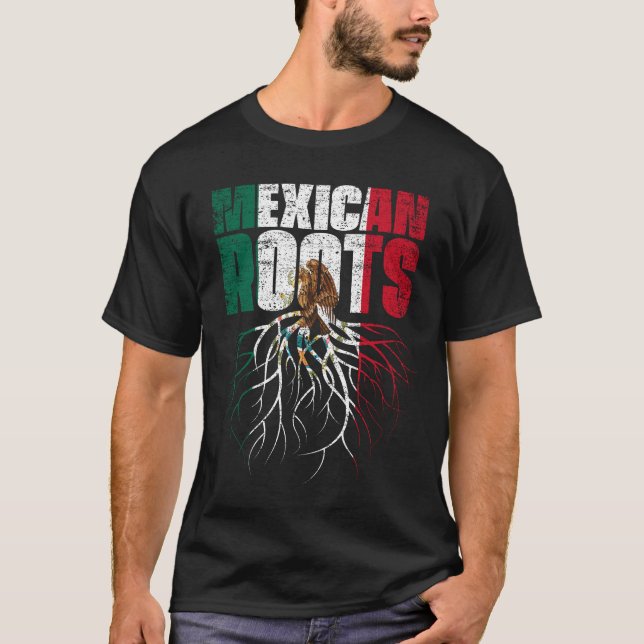 Camiseta Bandeira do Patrimônio Mexicano Raízes Mexicanas (Frente)