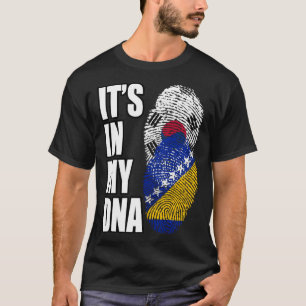 Camiseta Bandeira do Patrimônio Misturado de DNA da Bósnia