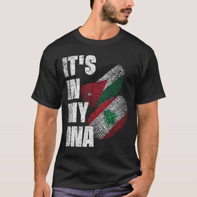 Camiseta Bandeira do Patrimônio Misturado de DNA Libanês E  (Frente)