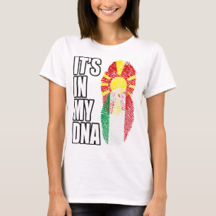 Camiseta Bandeira do Patrimônio Misturado Macedônio e Itali