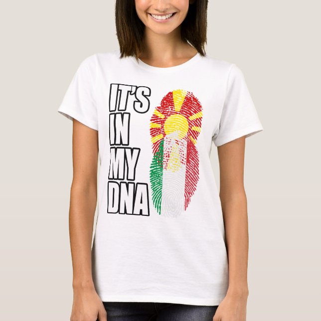 Camiseta Bandeira do Patrimônio Misturado Macedônio e Itali (Frente)