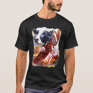 Camiseta Bandeira do Patriota Americano Vaca Vaca Amor Meu 