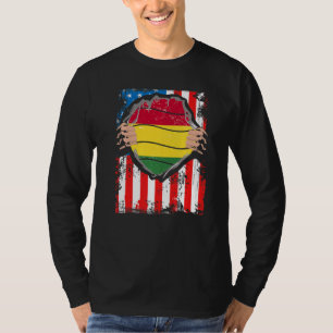 Camiseta Bandeira do Patriota Boliviano Americano Crescente