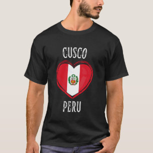 Camiseta Bandeira do Peru Coração Cidade Cusco
