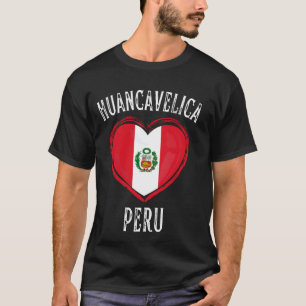 Camiseta Bandeira do Peru Coração Cidade Huancavelica