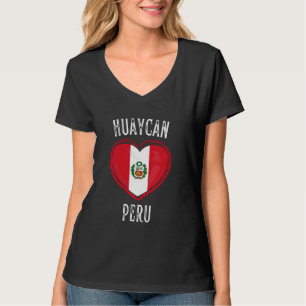 Camiseta Bandeira do Peru Coração Cidade Huaycan