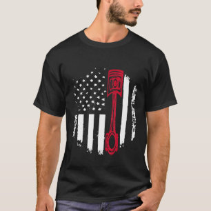 Camiseta Bandeira do Pistão Mecânico Automático Americano P