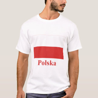 Camiseta Bandeira do Polônia com nome no polonês