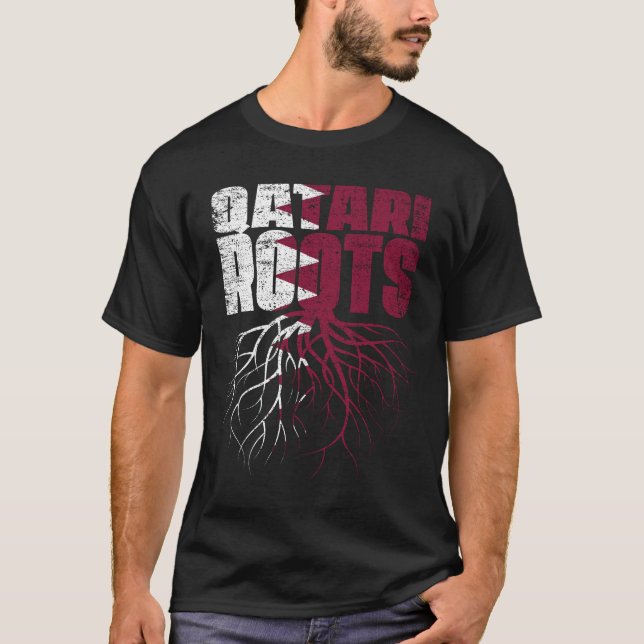 Camiseta Bandeira do Qatari Roots Catar (Frente)